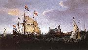 unknow artist Hollandse schepen in de Sont painting